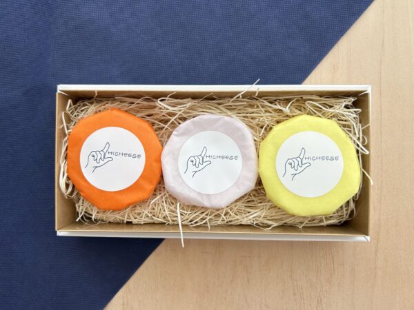 アソート シャンパン、スパークリングにおすすめ(シェーブチーズケーキ、カマンベールチーズケーキ、ブリー醤油漬けチーズケーキ)岩塩付き